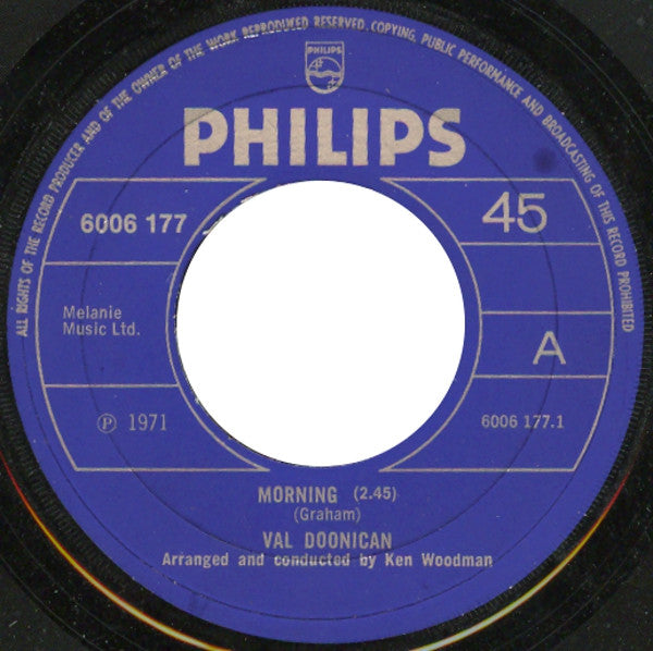 Val Doonican : Morning (7", Single, Big)