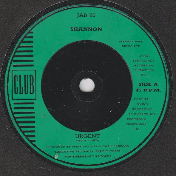 Shannon : Urgent (7", Single)