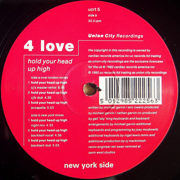4 Love : Hold Your Head Up High (12")