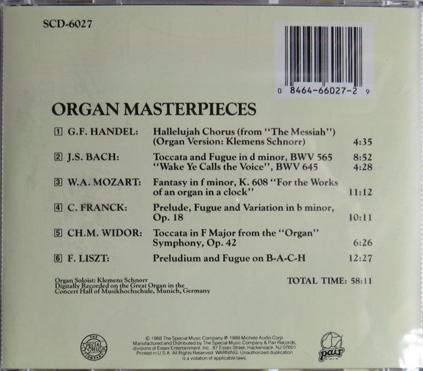 Various : Organ Masterpieces (CD, Album)