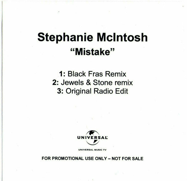 Stephanie Mcintosh : Mistake (CDr, Single, Promo)