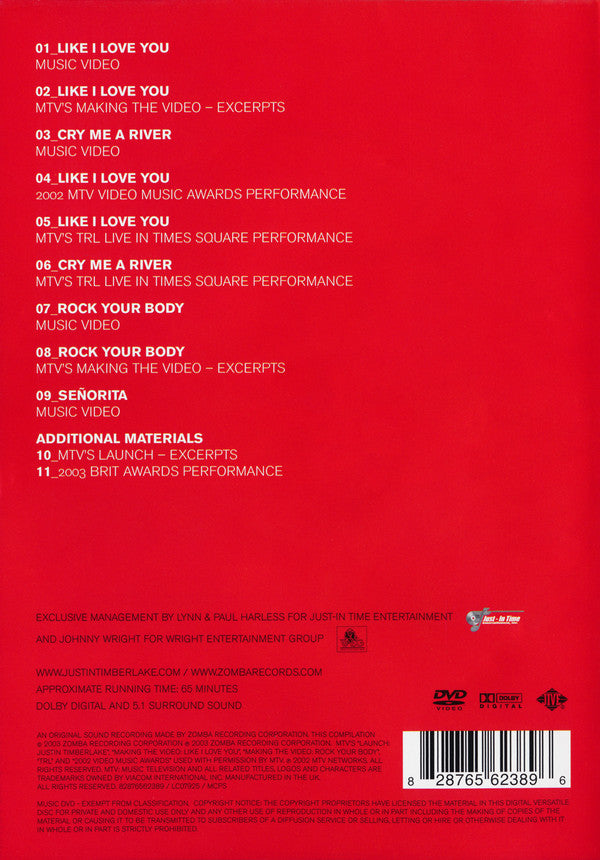 Justin Timberlake : Justified The Videos (DVD-V)