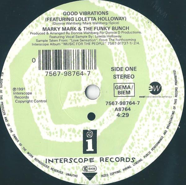 Marky Mark & The Funky Bunch Featuring Loleatta Holloway : Good Vibrations (7", Single)