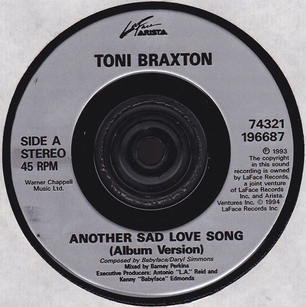 Toni Braxton : Another Sad Love Song (7", Single)