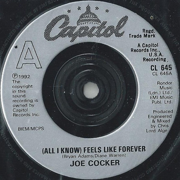 Joe Cocker : (All I Know) Feels Like Forever (7", Single)