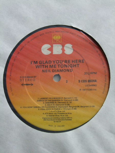 Neil Diamond : I'm Glad You're Here With Me Tonight (LP, Album)