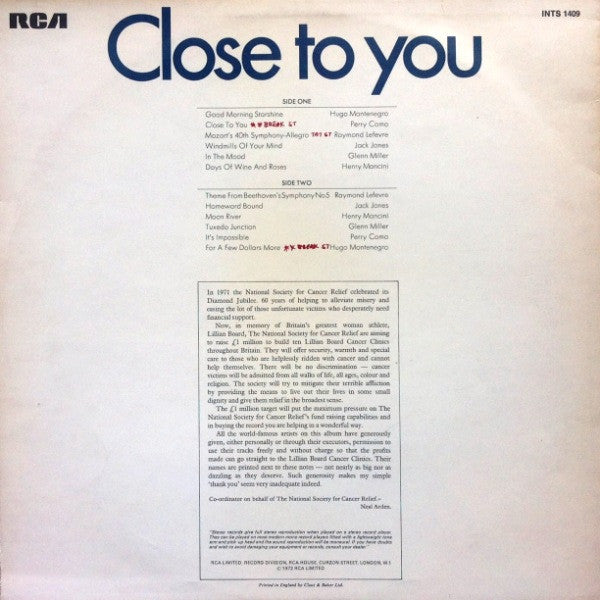 Various : Close To You (LP, Album, Comp, Mono)