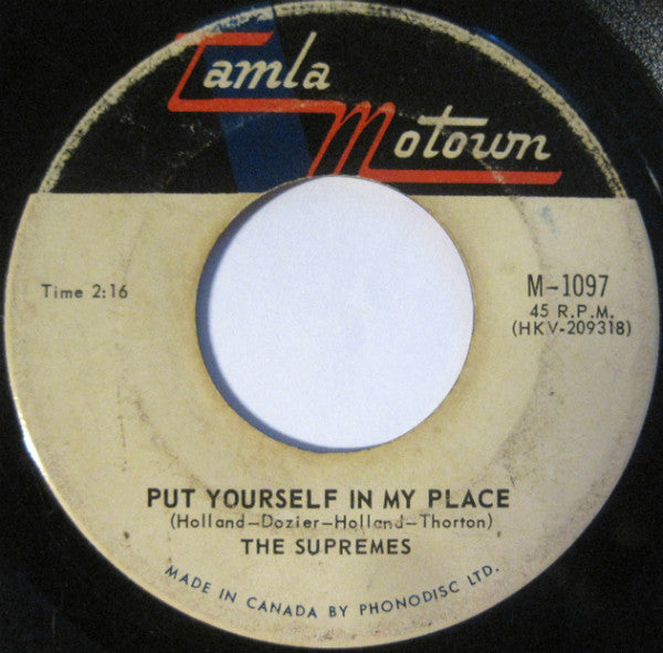 The Supremes : You Can't Hurry Love / Put Yourself In My Place (7", Single)