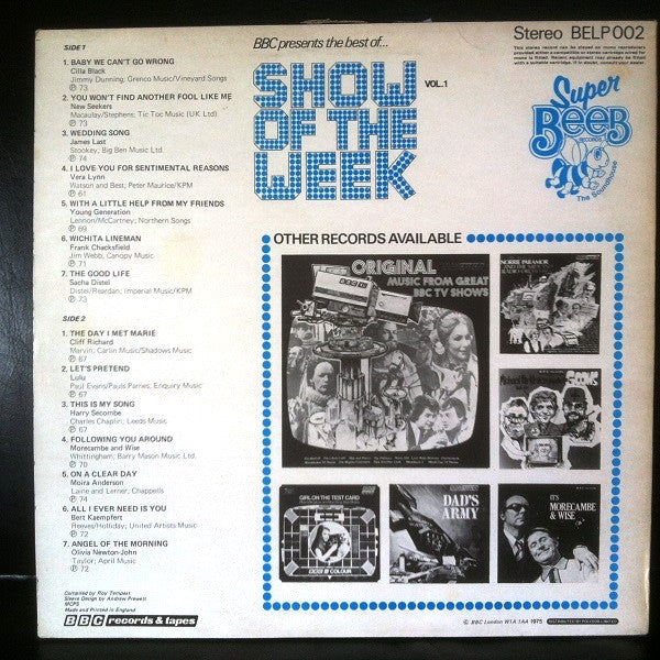 Various : BBC Presents The Best Of... Show Of The Week Vol. 1 (LP, Comp)