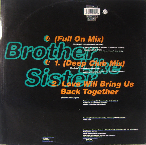The Cookie Crew : Brother Like Sister (12")