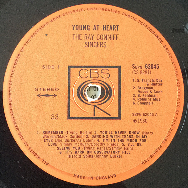 Ray Conniff And The Singers : Young At Heart (LP, Album, RE)