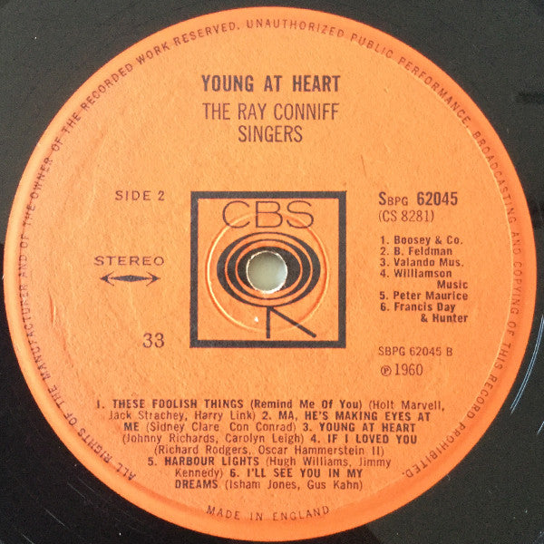 Ray Conniff And The Singers : Young At Heart (LP, Album, RE)