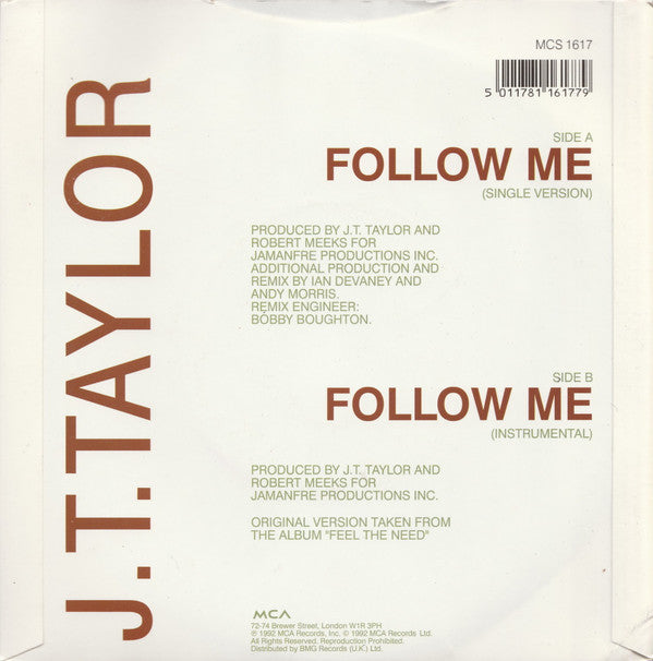 J.T. Taylor : Follow Me (7")