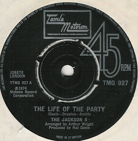 The Jackson 5 : The Life Of The Party (7")
