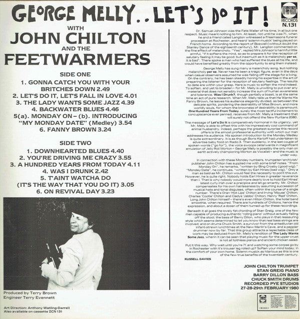 George Melly With John Chilton's Feetwarmers : Let's Do It! (LP)