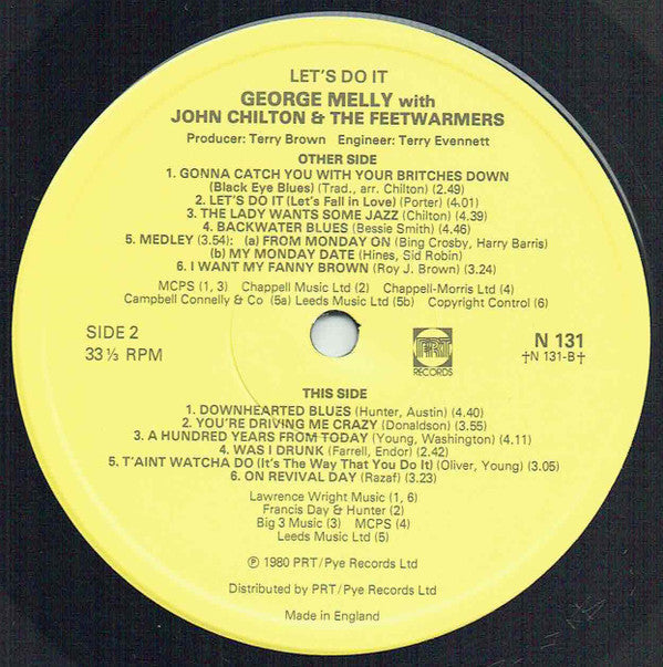 George Melly With John Chilton's Feetwarmers : Let's Do It! (LP)