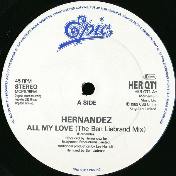 Wayne Hernandez : All My Love (The Ben Liebrand Mix) (12")