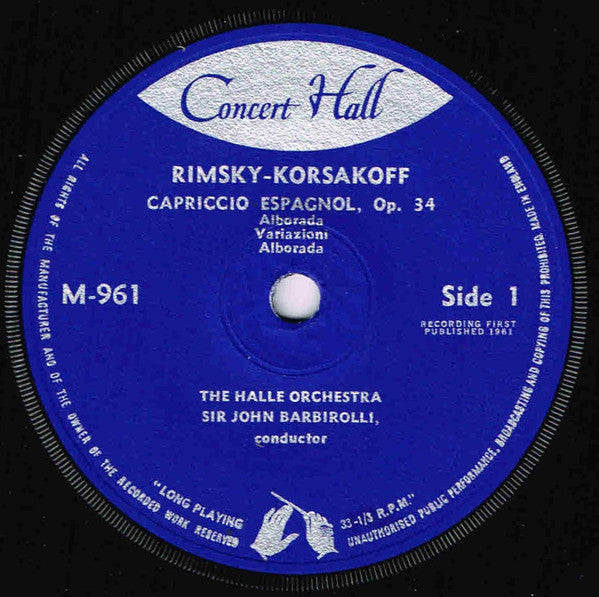 Nikolai Rimsky-Korsakov, Hallé Orchestra, Sir John Barbirolli : Capriccio Espagnol (7")