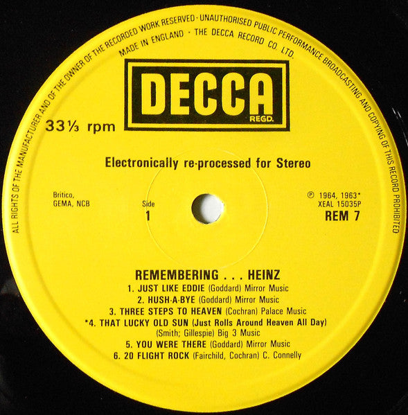 Heinz : Remembering (LP, Comp, RP)