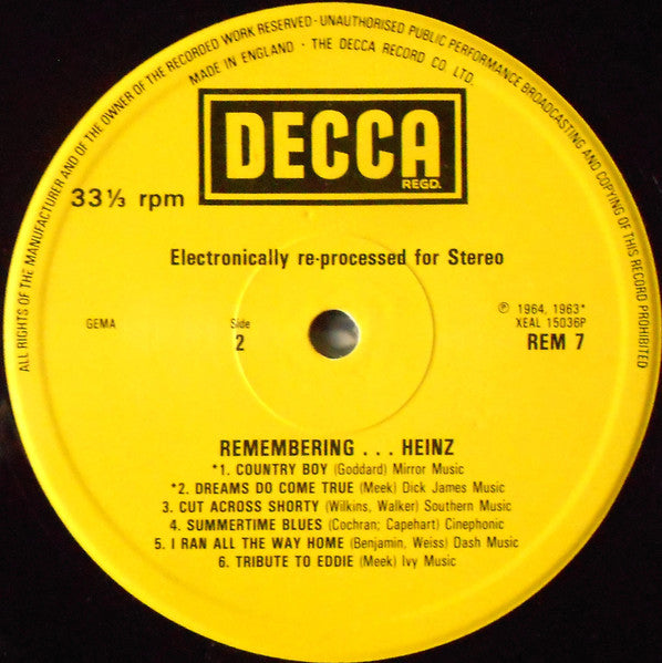 Heinz : Remembering (LP, Comp, RP)