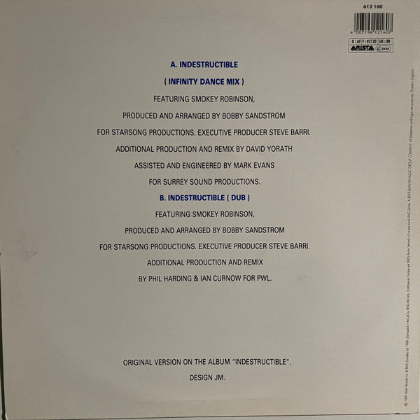 Four Tops : Indestructible (Infinity Dance Mix) (12")