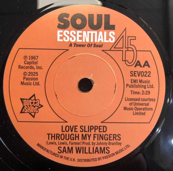 J.D. Martin (2) / Sam Williams (5) : By Yourself / Love Slipped Through My Fingers (7", Promo)