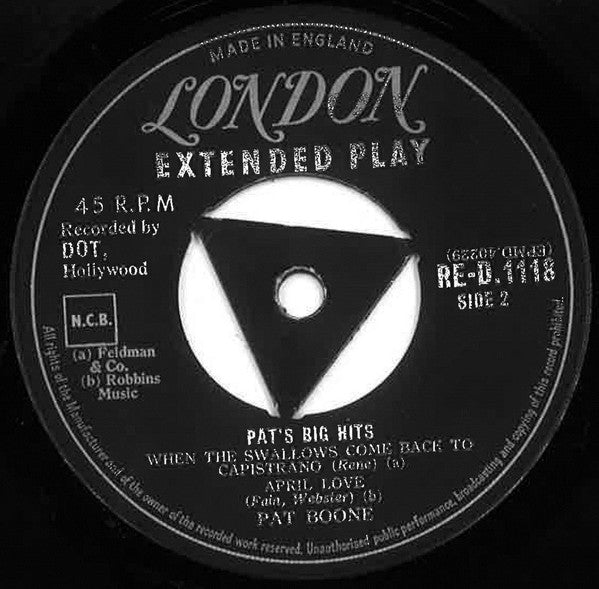 Pat Boone : Pat's Big Hits (7", EP)