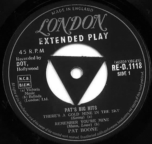 Pat Boone : Pat's Big Hits (7", EP)