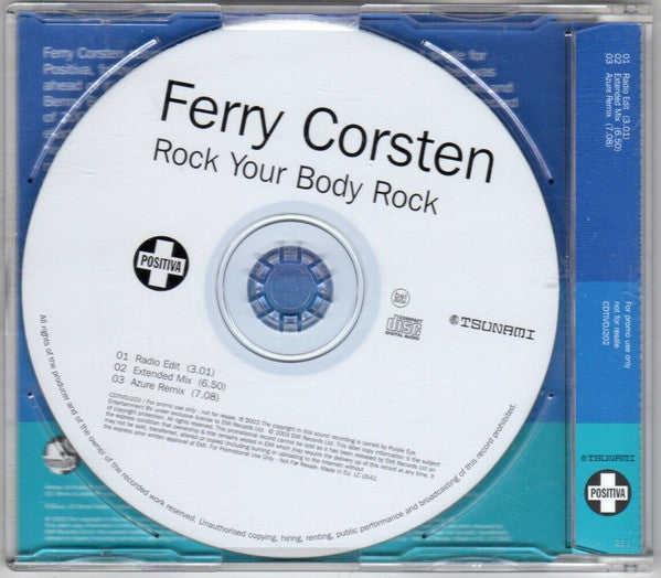 Ferry Corsten : Rock Your Body Rock (CD, Maxi, Promo)