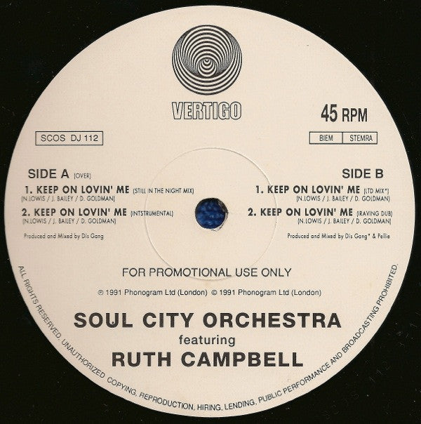 Soul City Orchestra : Keep On Lovin' Me (12", Promo)