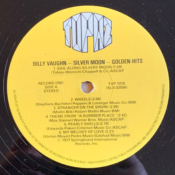 Billy Vaughn : Silver Moon Golden Hits (The Golden Sound Of Billy Vaughn) (2xLP, Comp)