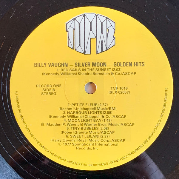 Billy Vaughn : Silver Moon Golden Hits (The Golden Sound Of Billy Vaughn) (2xLP, Comp)