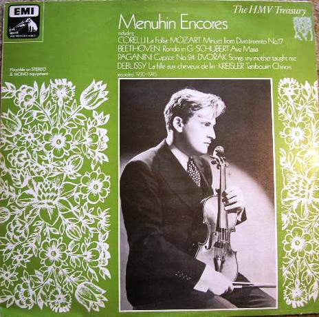 Yehudi Menuhin : Encores (LP, Comp, Mono, RE)