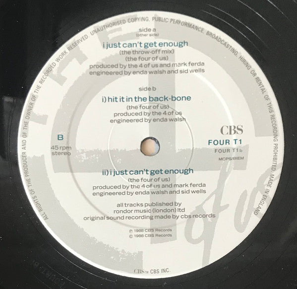 The 4 Of Us : I Just Can't Get Enough (12")