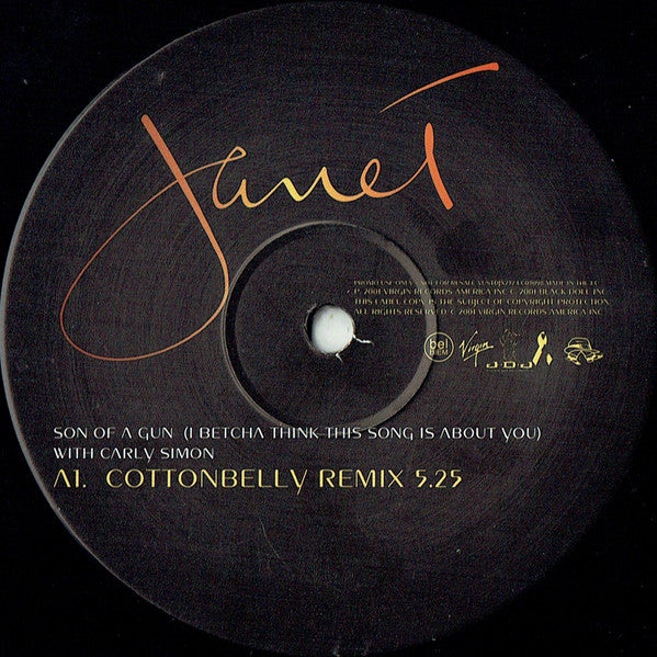 Janet Jackson With Carly Simon : Son Of A Gun (I Betcha Think This Song Is About You) (12", Promo)