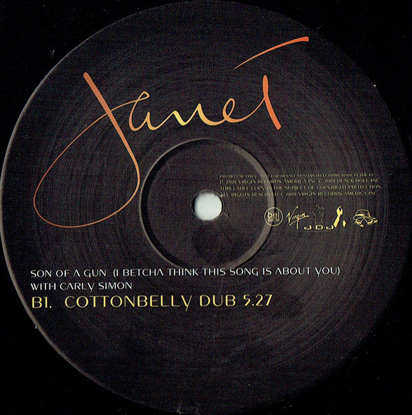 Janet Jackson With Carly Simon : Son Of A Gun (I Betcha Think This Song Is About You) (12", Promo)