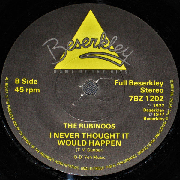 The Rubinoos : I Think We're Alone Now (7", Single, RE)
