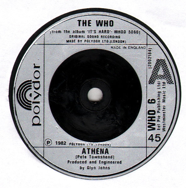 The Who : Athena (7", Single)