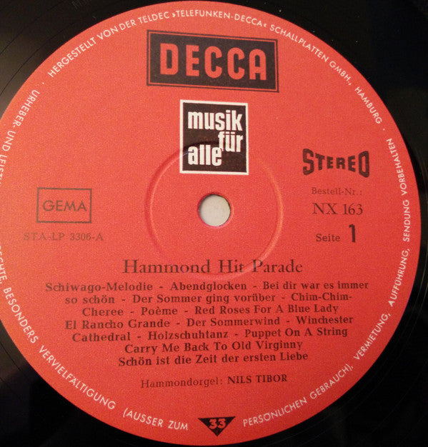 Nils Tibor : Hammond Hit Parade (LP)