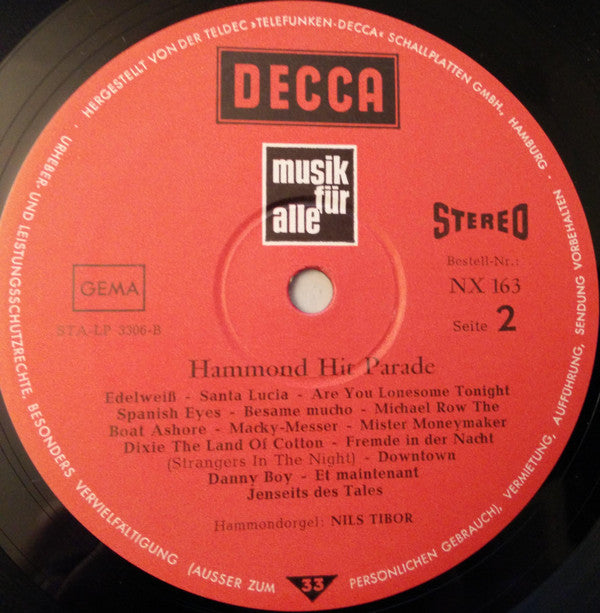 Nils Tibor : Hammond Hit Parade (LP)
