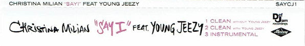 Christina Milian Feat. Young Jeezy : Say I (CD, Single, Promo)