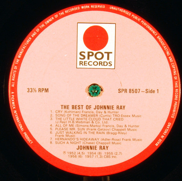 Johnnie Ray : The Best Of Johnnie Ray (LP, Comp)
