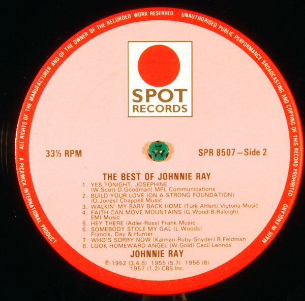Johnnie Ray : The Best Of Johnnie Ray (LP, Comp)