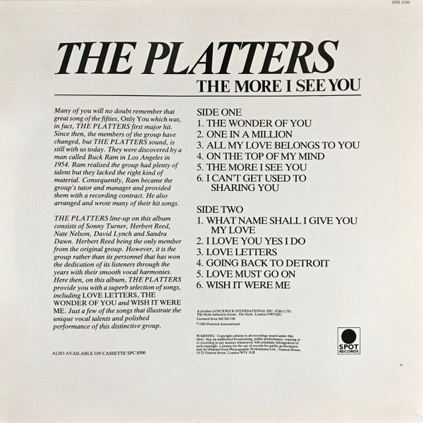 The Platters : The More I See You (LP, Comp)
