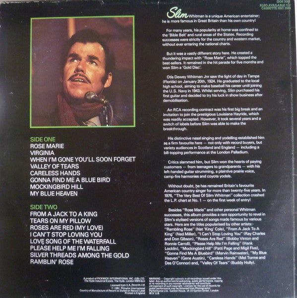 Slim Whitman : Rose Marie And Other Love Songs (LP, Comp)