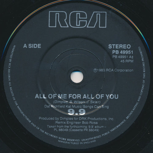 9.9 : All Of Me For All Of You (7")