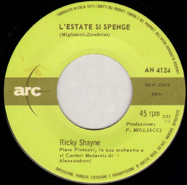 Ricky Shayne : Come Moby Dick (7", Mono)