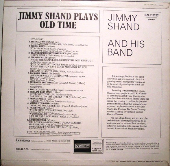 Jimmy Shand And His Band : Jimmy Shand Plays Old Time (LP)