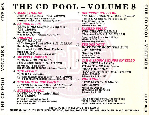 Various : The CD Pool - Volume 8 (CD, Comp, Promo)