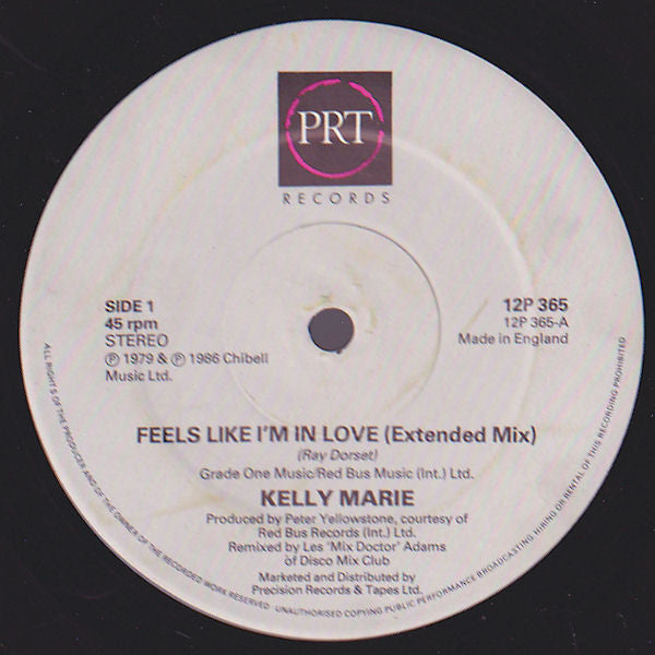 Kelly Marie / Ellie Warren : Feels Like I'm In Love / Shattered Glass (12", Gen)